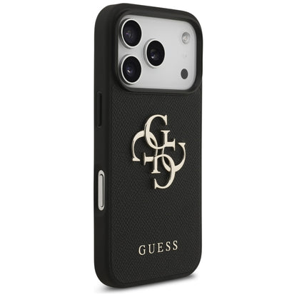 Θήκη για Apple iPhone 17 Pro, Guess, 4G Grained Big and Classic Logo, Μαύρη