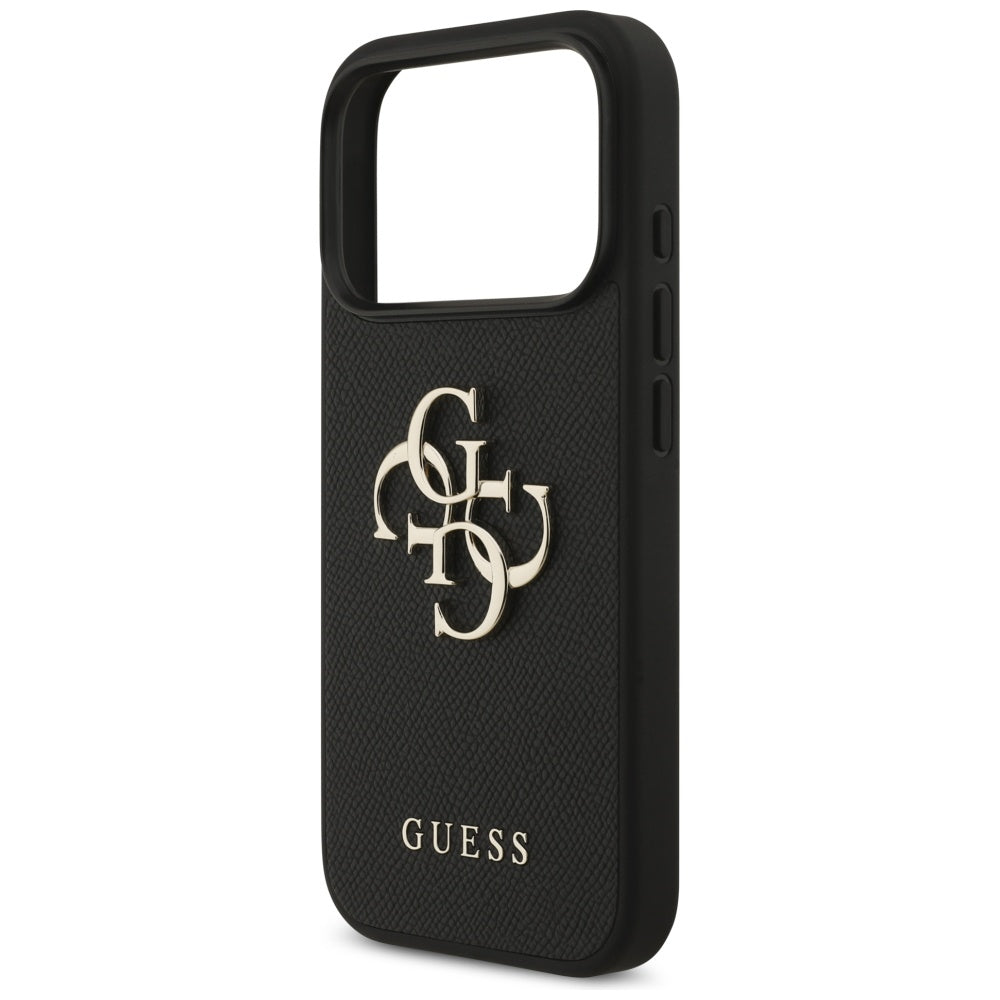 Θήκη για Apple iPhone 17 Pro, Guess, 4G Grained Big and Classic Logo, Μαύρη