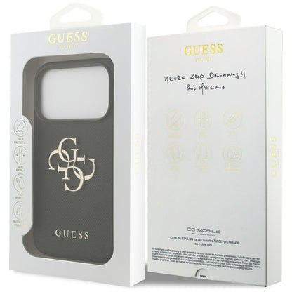 Θήκη για Apple iPhone 17 Pro, Guess, 4G Grained Big and Classic Logo, Μαύρη