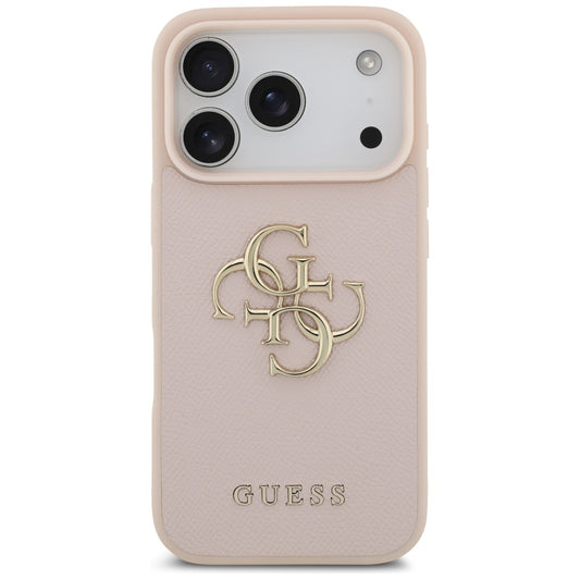 Θήκη για Apple iPhone 17 Pro, Guess, 4G Grained Big and Classic Logo, Ροζ