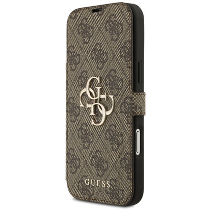 Case for Apple iPhone 17 Pro, Guess, 4G Metal Logo, Brown