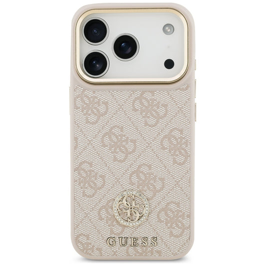 Θήκη για Apple iPhone 17 Pro, Guess, 4G Strass Logo and Big Strap, Ροζ