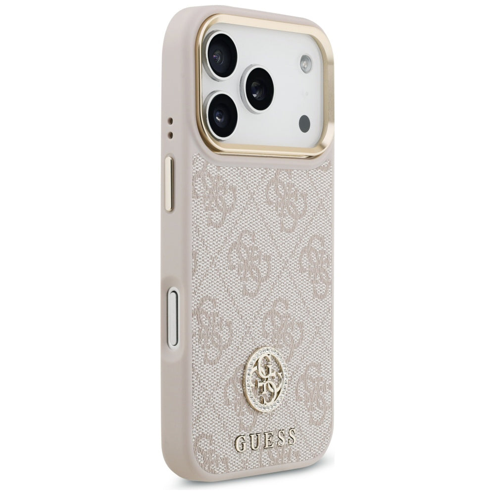 Case for Apple iPhone 17 Pro, Guess, 4G Strass Logo and Big Strap, Pink