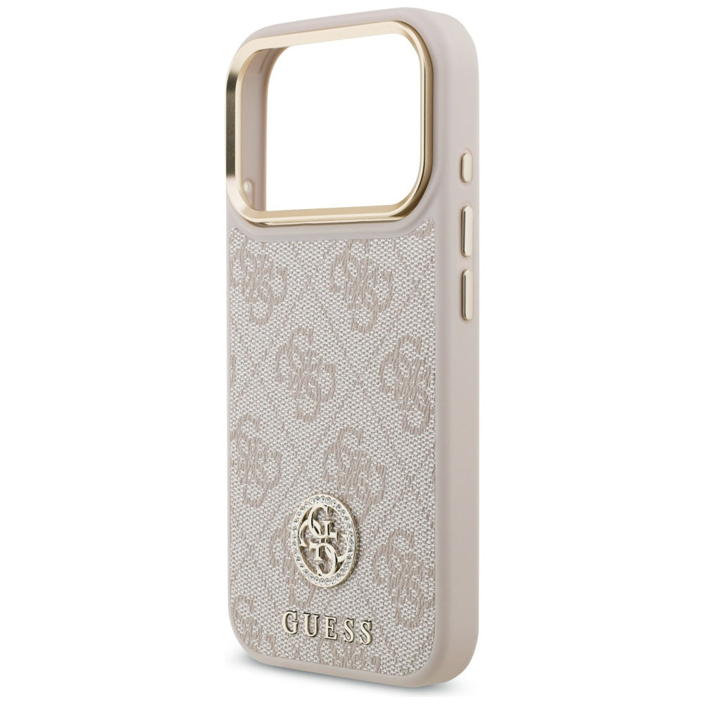 Case for Apple iPhone 17 Pro, Guess, 4G Strass Logo and Big Strap, Pink
