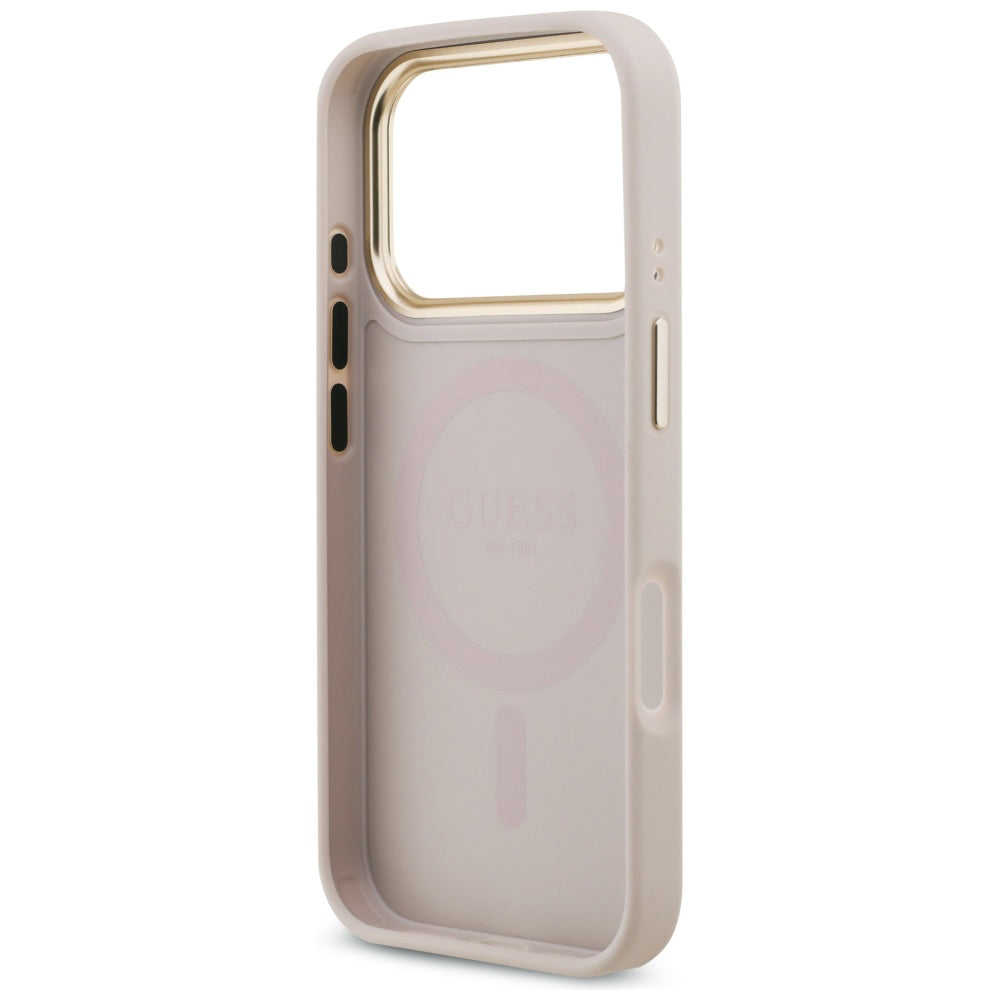 Case for Apple iPhone 17 Pro, Guess, 4G Strass Logo and Big Strap, Pink