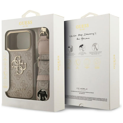Case for Apple iPhone 17 Pro, Guess, Big 4G Classic Logo with Big Strap, Pink