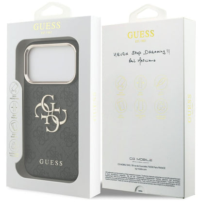 Case for Apple iPhone 17 Pro, Guess, Big 4G Logo Classic, Black Gold