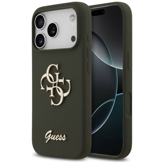 Θήκη για Apple iPhone 17 Pro, Guess, Big 4G Script, Χακί