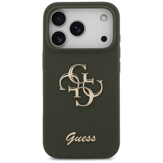 Θήκη για Apple iPhone 17 Pro, Guess, Big 4G Script, Χακί