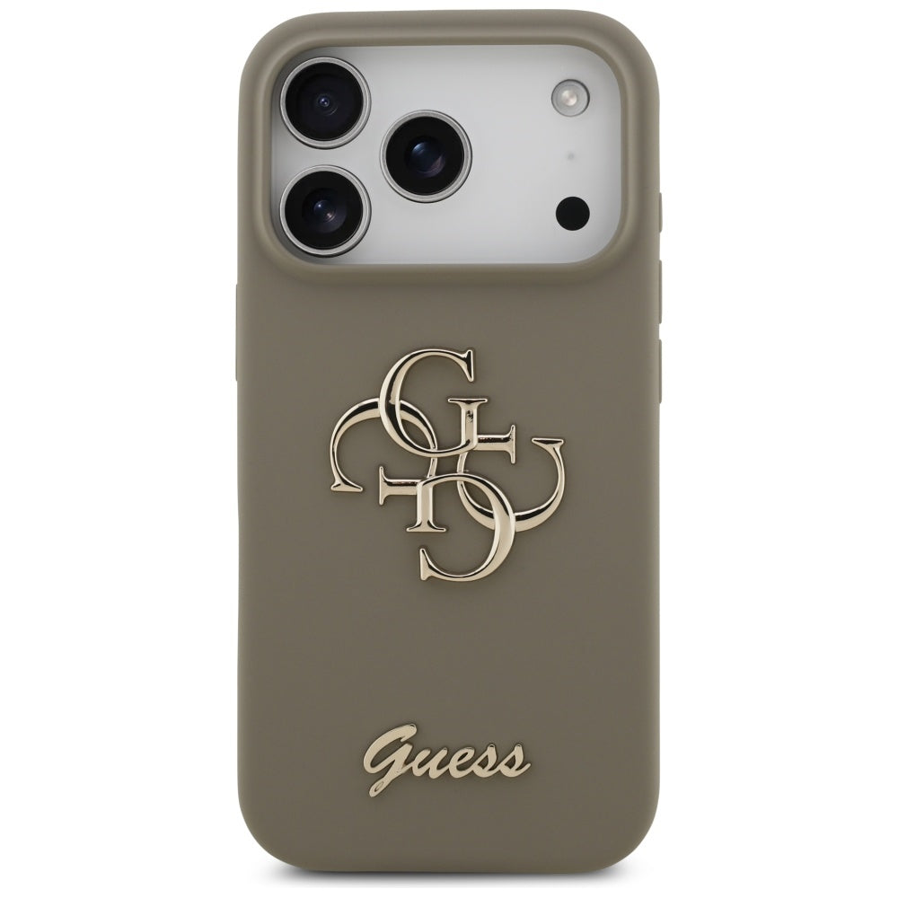 Case for Apple iPhone 17 Pro, Guess, Big 4G Script, Brown