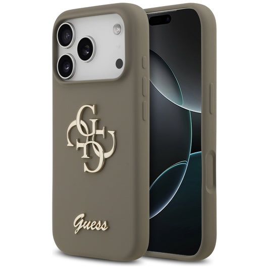 Θήκη για Apple iPhone 17 Pro, Guess, Big 4G Script, Καφέ