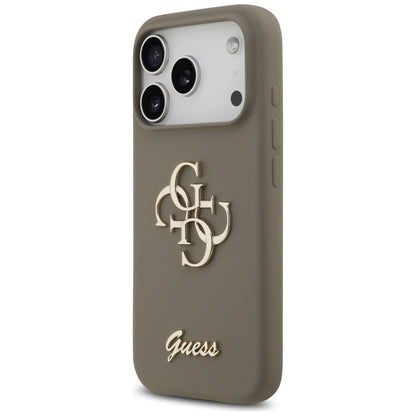 Case for Apple iPhone 17 Pro, Guess, Big 4G Script, Brown
