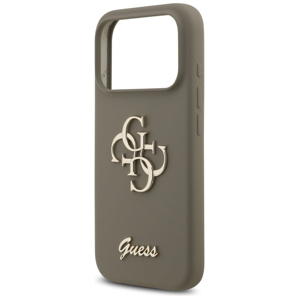 Case for Apple iPhone 17 Pro, Guess, Big 4G Script, Brown