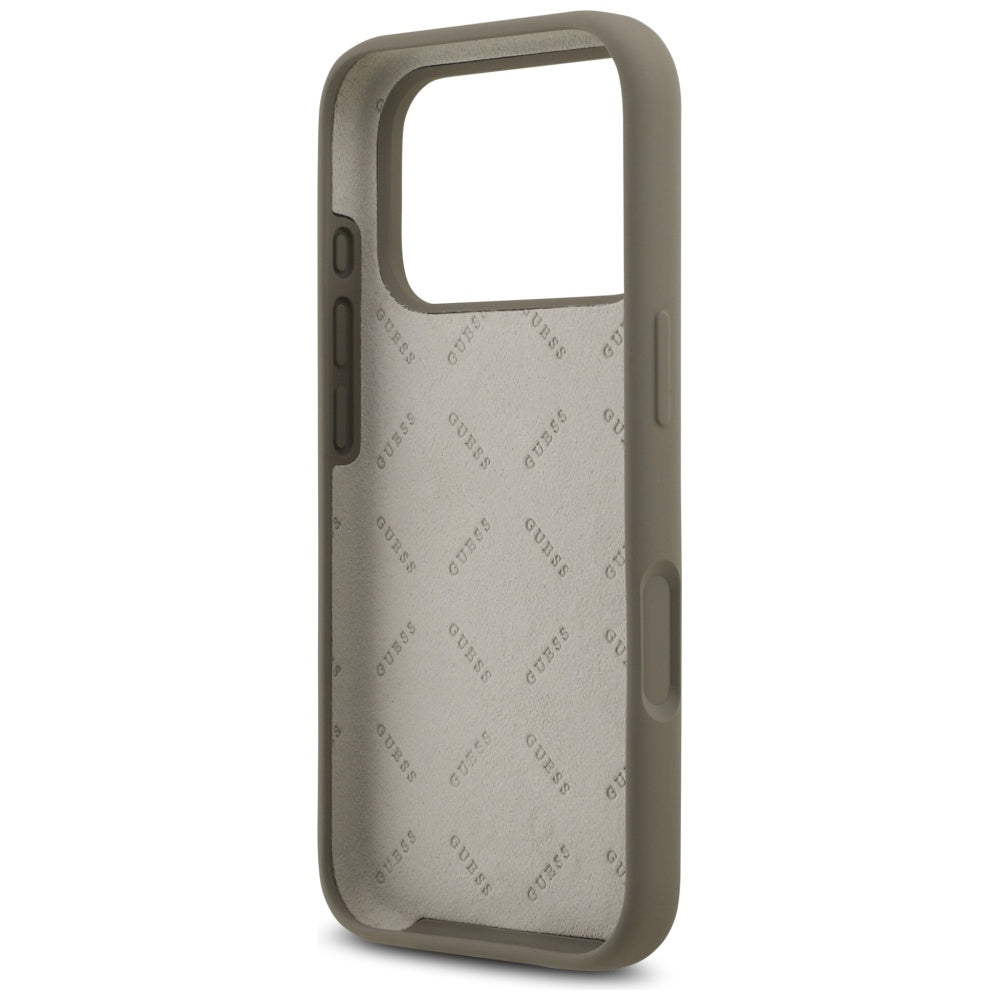 Case for Apple iPhone 17 Pro, Guess, Big 4G Script, Brown