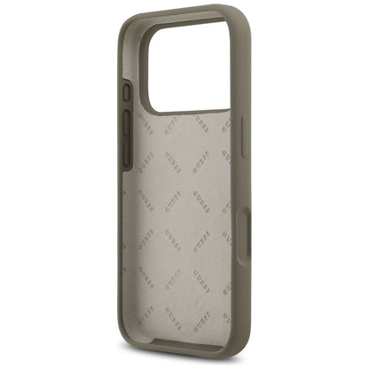 Case for Apple iPhone 17 Pro, Guess, Big 4G Script, Brown