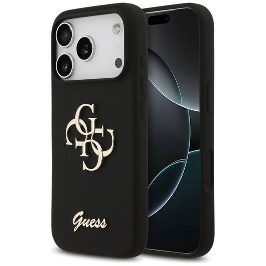 Θήκη για Apple iPhone 17 Pro, Guess, Big 4G Script, Μαύρη