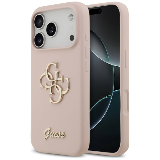 Θήκη για Apple iPhone 17 Pro, Guess, Big 4G Script, Ανοιχτό Ροζ
