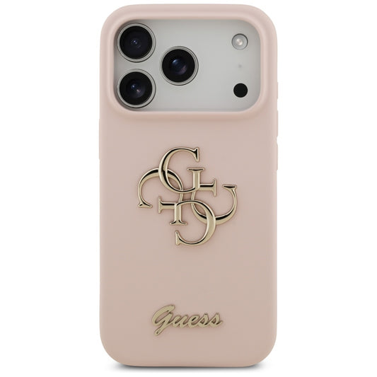 Θήκη για Apple iPhone 17 Pro, Guess, Big 4G Script, Ανοιχτό Ροζ