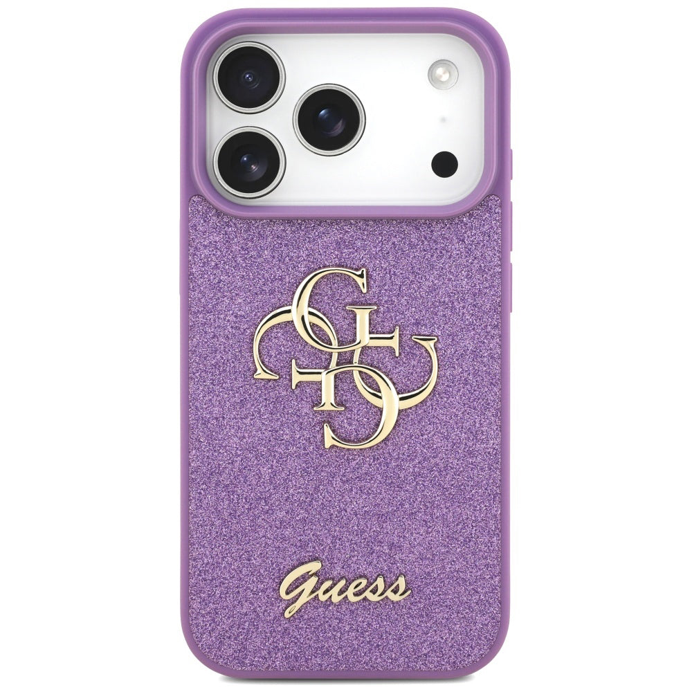 Θήκη για Apple iPhone 17 Pro, Guess, Fixed Glitter Big 4G, Μωβ