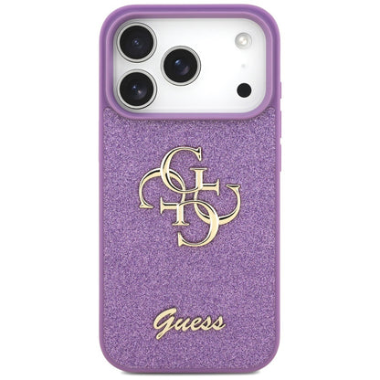 Θήκη για Apple iPhone 17 Pro, Guess, Fixed Glitter Big 4G, Μωβ
