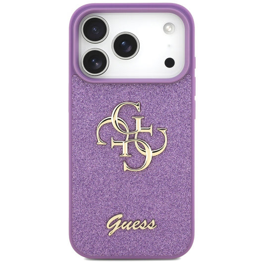 Θήκη για Apple iPhone 17 Pro, Guess, Fixed Glitter Big 4G, Μωβ