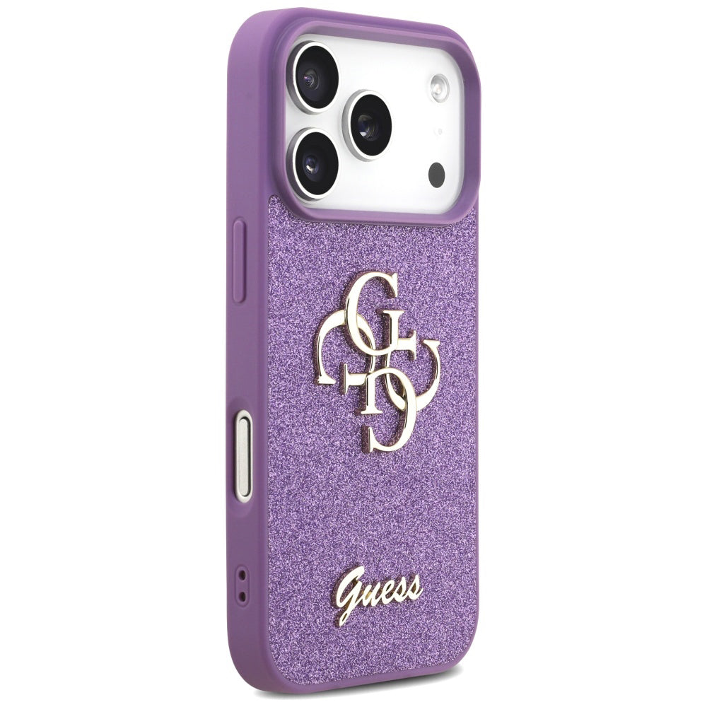 Θήκη για Apple iPhone 17 Pro, Guess, Fixed Glitter Big 4G, Μωβ