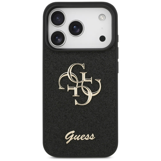 Θήκη για Apple iPhone 17 Pro, Guess, Fixed Glitter Big 4G, Μαύρη