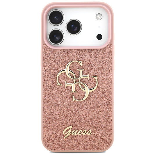 Θήκη για Apple iPhone 17 Pro, Guess, Fixed Glitter Big 4G, Ροζ