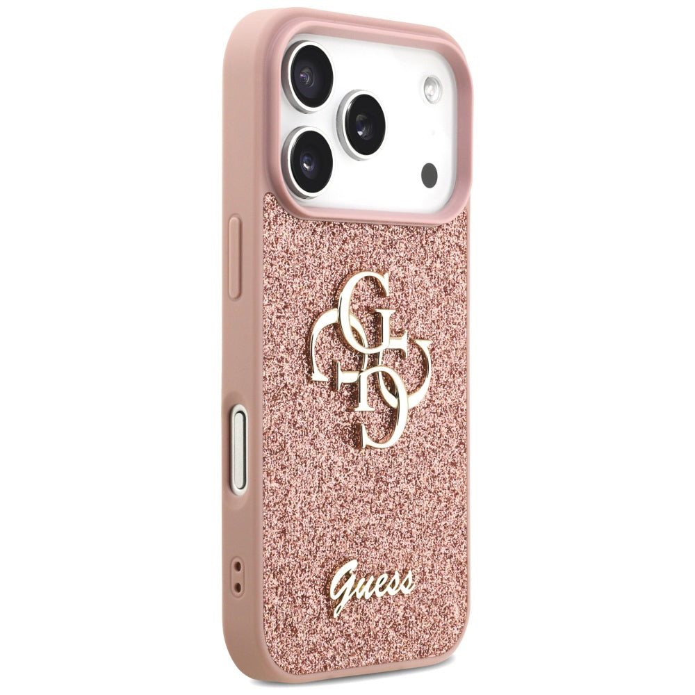 Θήκη για Apple iPhone 17 Pro, Guess, Fixed Glitter Big 4G, Ροζ