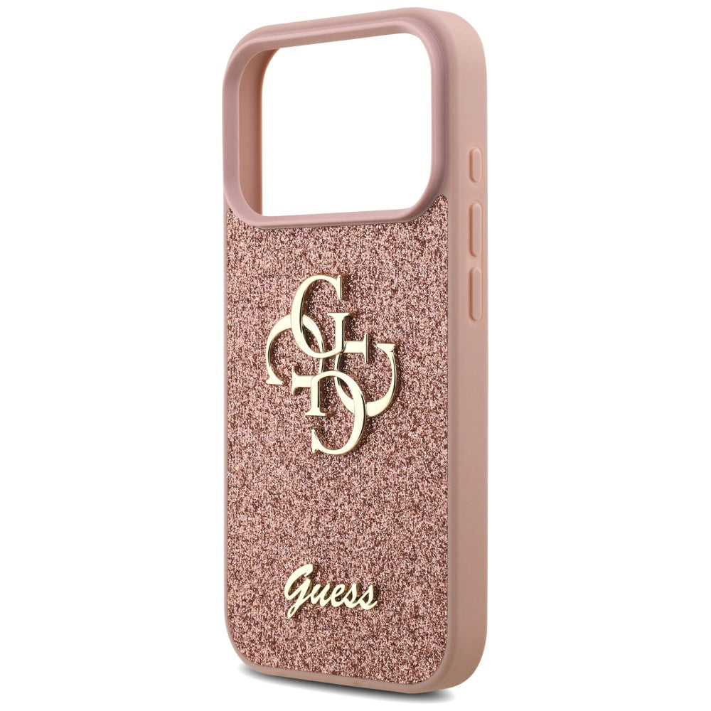 Θήκη για Apple iPhone 17 Pro, Guess, Fixed Glitter Big 4G, Ροζ