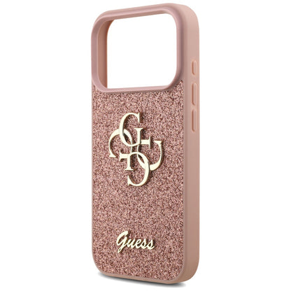 Θήκη για Apple iPhone 17 Pro, Guess, Fixed Glitter Big 4G, Ροζ