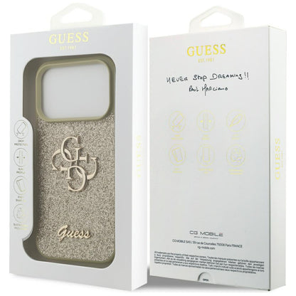 Θήκη για Apple iPhone 17 Pro, Guess, Fixed Glitter Big 4G, Ροζ