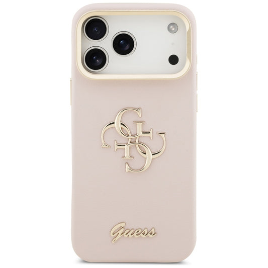Θήκη για Apple iPhone 17 Pro, Guess, Grained Big 4G Stand Camera, Ροζ