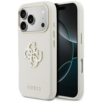 Θήκη για Apple iPhone 17 Pro, Guess, Resin Logo, Μπεζ