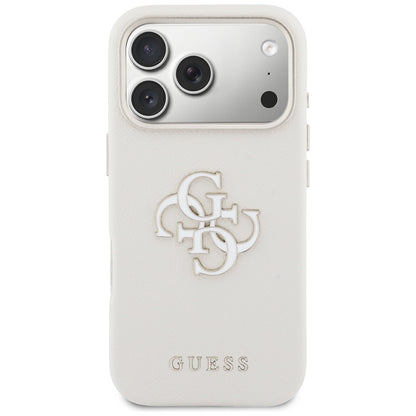 Θήκη για Apple iPhone 17 Pro, Guess, Resin Logo, Μπεζ