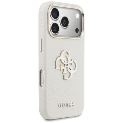 Θήκη για Apple iPhone 17 Pro, Guess, Resin Logo, Μπεζ