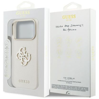 Θήκη για Apple iPhone 17 Pro, Guess, Resin Logo, Μπεζ