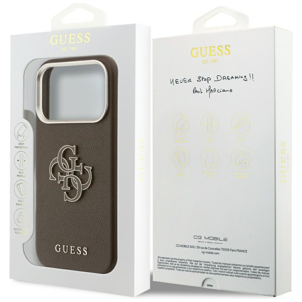 Θήκη για Apple iPhone 17 Pro, GUESS, Resin Logo, Καφέ