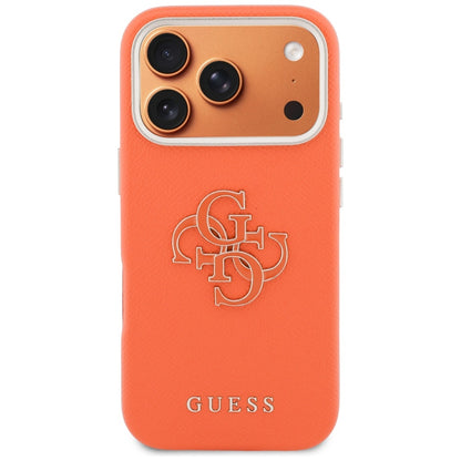 Θήκη για Apple iPhone 17 Pro, Guess, Resin Logo, Πορτοκαλί