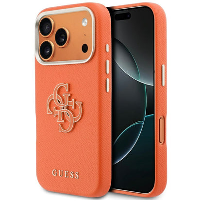 Θήκη για Apple iPhone 17 Pro, Guess, Resin Logo, Πορτοκαλί