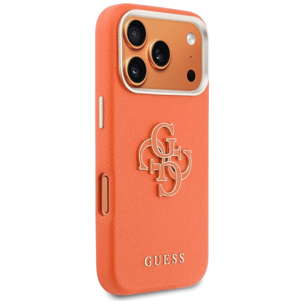 Θήκη για Apple iPhone 17 Pro, Guess, Resin Logo, Πορτοκαλί