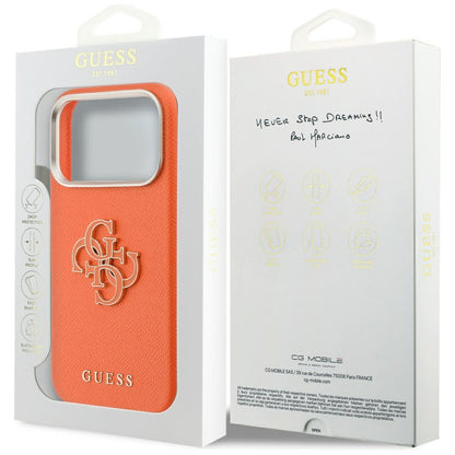 Θήκη για Apple iPhone 17 Pro, Guess, Resin Logo, Πορτοκαλί