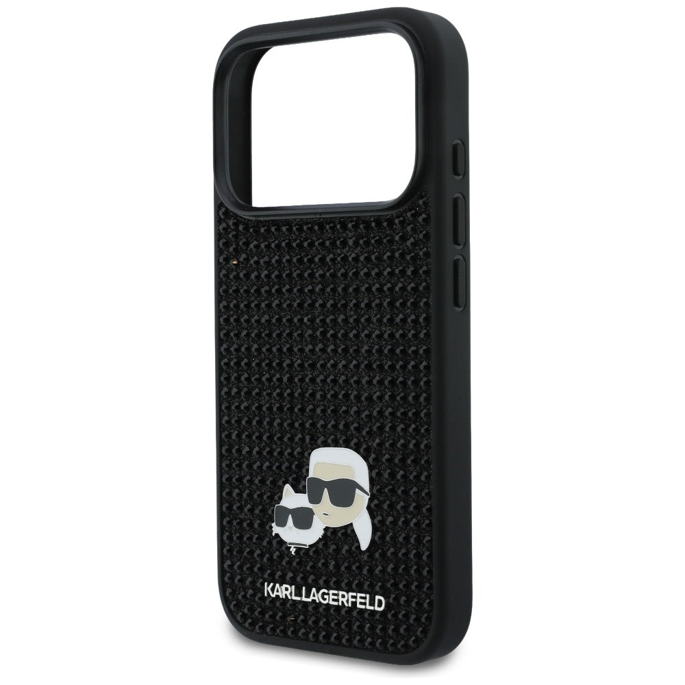 Θήκη για Apple iPhone 17 Pro, Karl Lagerfeld, Rhinestone Karl & Choupette Pins, Μαύρη