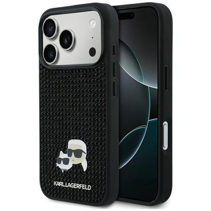 Θήκη για Apple iPhone 17 Pro, Karl Lagerfeld, Rhinestone Karl & Choupette Pins, Μαύρη