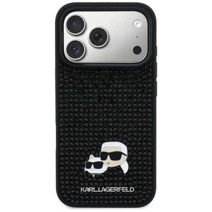 Θήκη για Apple iPhone 17 Pro, Karl Lagerfeld, Rhinestone Karl & Choupette Pins, Μαύρη