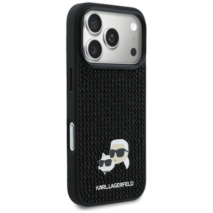 Θήκη για Apple iPhone 17 Pro, Karl Lagerfeld, Rhinestone Karl & Choupette Pins, Μαύρη