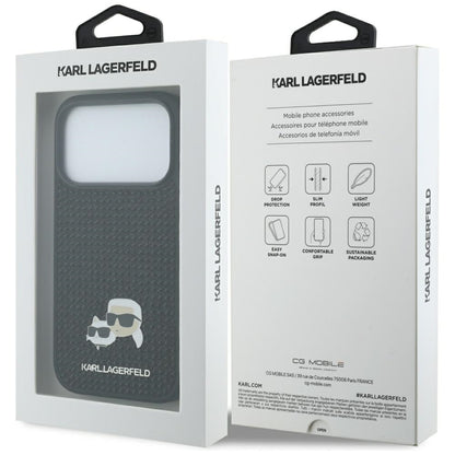 Θήκη για Apple iPhone 17 Pro, Karl Lagerfeld, Rhinestone Karl & Choupette Pins, Μαύρη