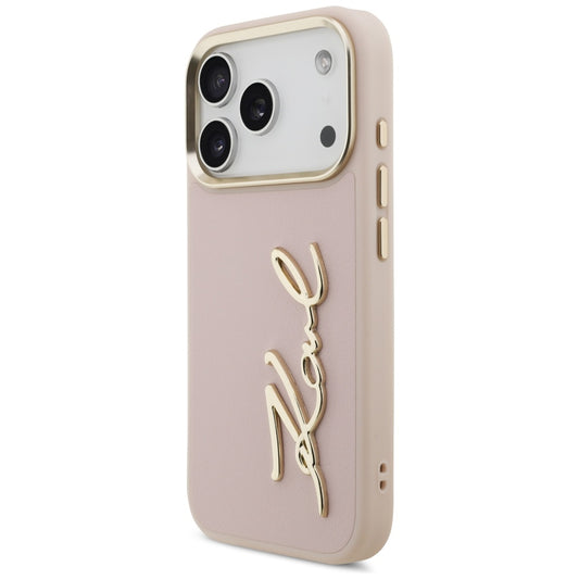 Θήκη για Apple iPhone 17 Pro, Karl Lagerfeld, Script Logo, Ροζ