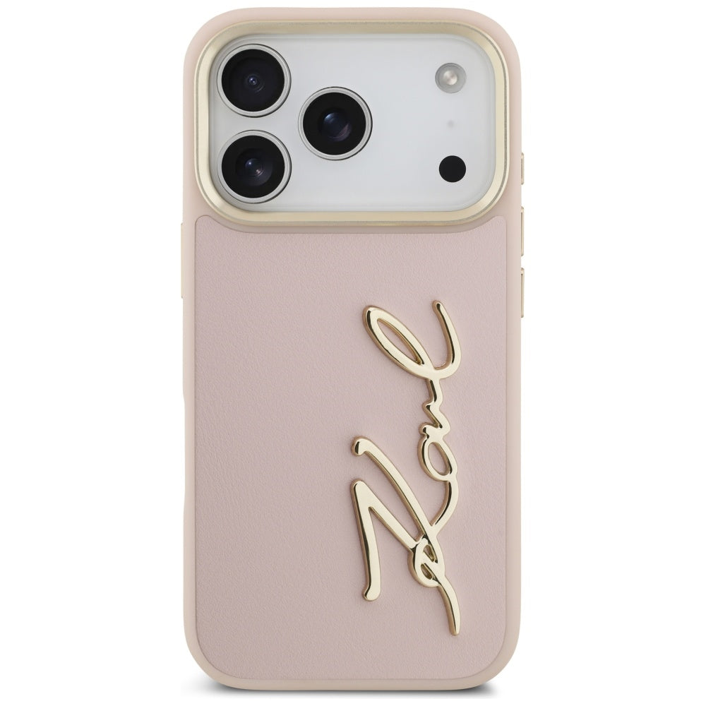 Θήκη για Apple iPhone 17 Pro, Karl Lagerfeld, Script Logo, Ροζ
