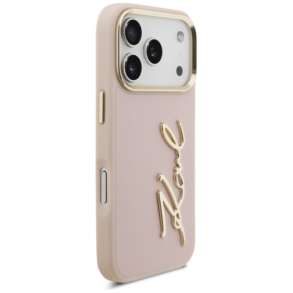 Θήκη για Apple iPhone 17 Pro, Karl Lagerfeld, Script Logo, Ροζ